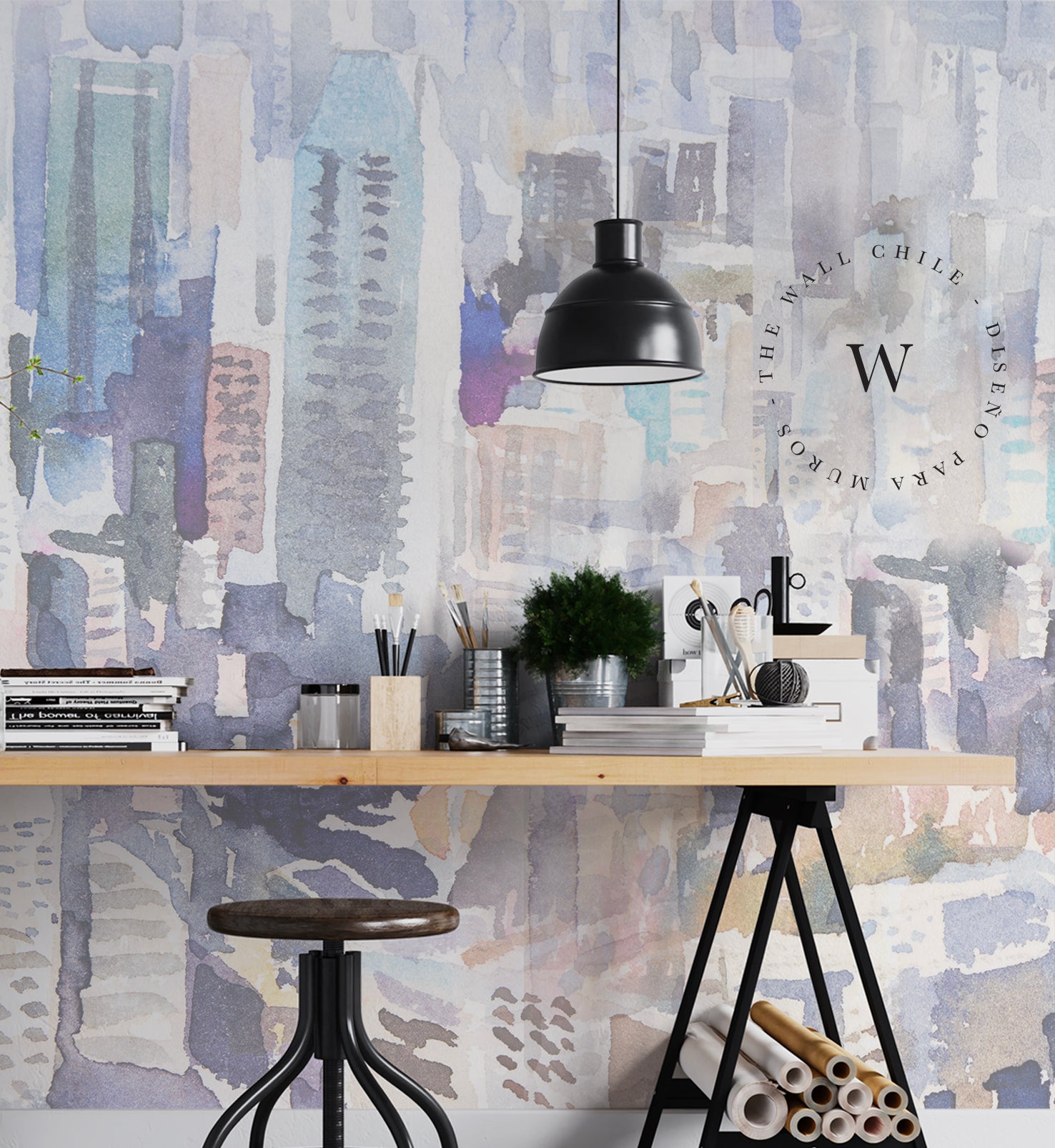 Papel Mural, Papel Pintado, Wallpaper, Mural, Empavonados, Vinilico Autoadhesivo para muros de la marca The Wall, diseño de tendencia City Color