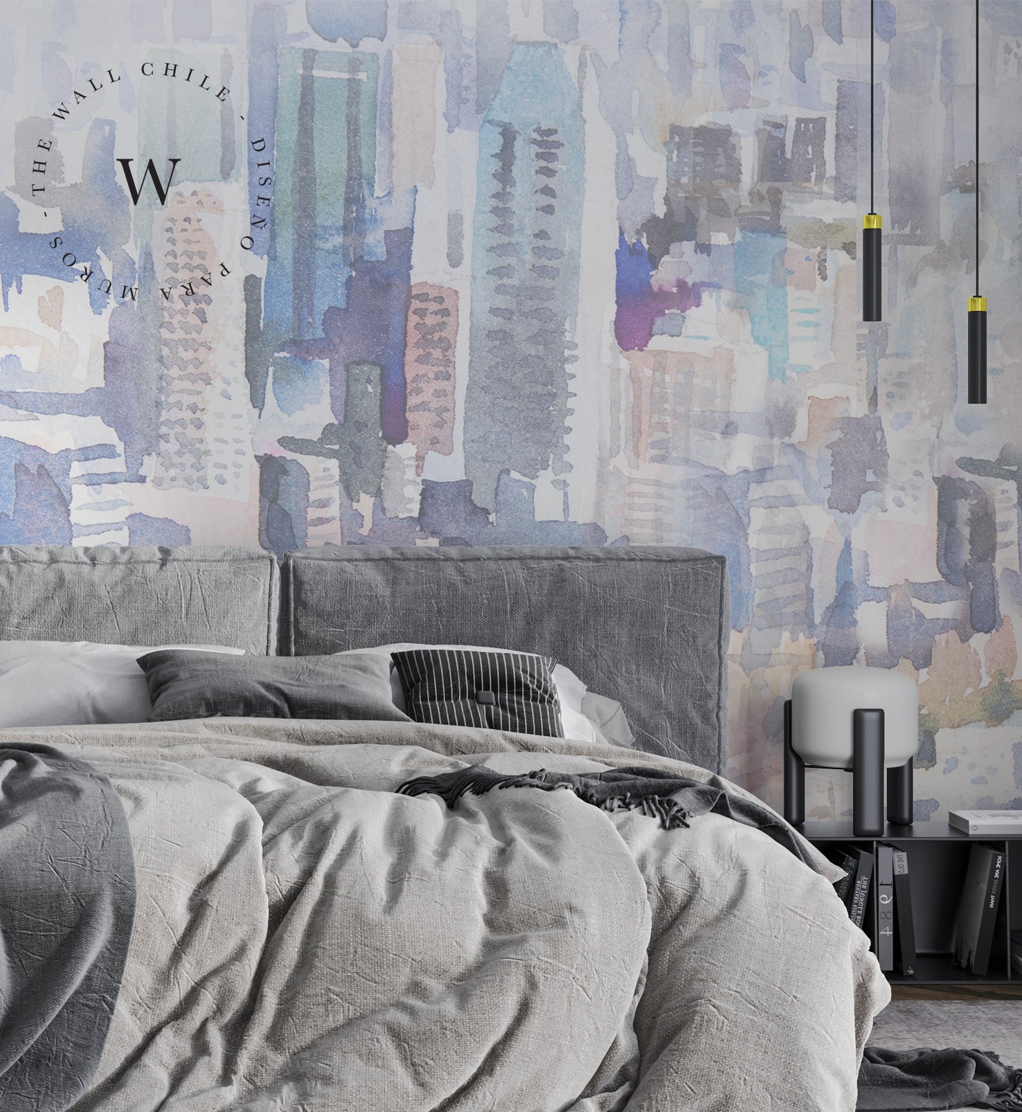 Papel Mural, Papel Pintado, Wallpaper, Mural, Empavonados, Vinilico Autoadhesivo para muros de la marca The Wall, diseño de tendencia City Color