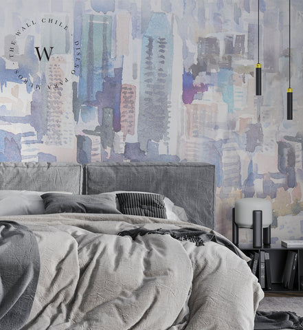 Papel Mural, Papel Pintado, Wallpaper, Mural, Empavonados, Vinilico Autoadhesivo para muros de la marca The Wall, diseño de tendencia City Color