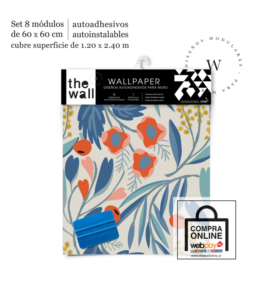 Papel Mural y Vinilico Autoadhesivo para muros de la marca The Wall, diseño de tendencia Color Garden