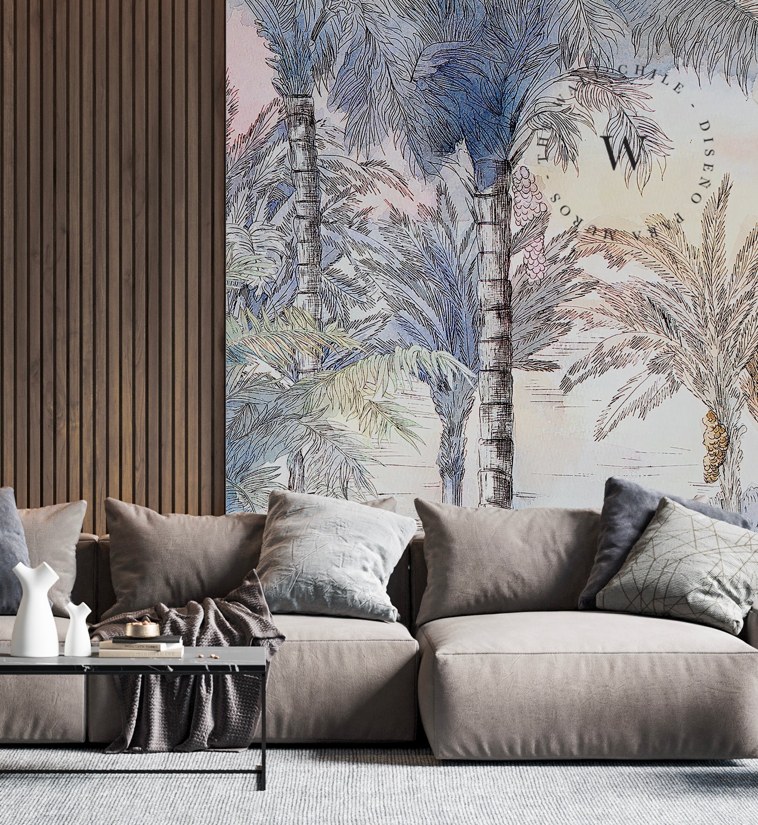 Papel Mural, Papel Pintado, Wallpaper, Mural, Empavonados, Vinilico Autoadhesivo para muros de la marca The Wall, diseño de tendencia Color Lanscape