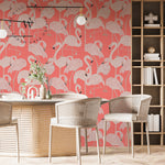 Papel Mural, Papel Pintado, Empavonados, Vinilico Autoadhesivo para muros de la marca The Wall, diseño de tendencia Coral Flamingo