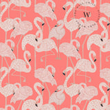 Papel Mural, Papel Pintado, Empavonados, Vinilico Autoadhesivo para muros de la marca The Wall, diseño de tendencia Coral Flamingo