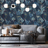 Papel Mural, Papel Pintado, Wallpaper, Mural, Empavonados, Vinilico Autoadhesivo para muros de la marca The Wall, diseño de tendencia Dark Botanic