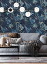 Papel Mural, Papel Pintado, Wallpaper, Mural, Empavonados, Vinilico Autoadhesivo para muros de la marca The Wall, diseño de tendencia Dark Botanic