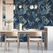 Papel Mural, Papel Pintado, Wallpaper, Mural, Empavonados, Vinilico Autoadhesivo para muros de la marca The Wall, diseño de tendencia Dark Botanic