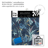 Papel Mural, Papel Pintado, Wallpaper, Mural, Empavonados, Vinilico Autoadhesivo para muros de la marca The Wall, diseño de tendencia Dark Botanic