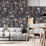 Papel Mural y Vinilico Autoadhesivo para muros de la marca The Wall, diseño de tendencia Dark Flowers