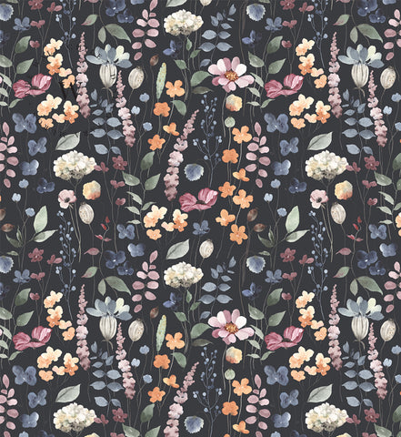 Papel Mural y Vinilico Autoadhesivo para muros de la marca The Wall, diseño de tendencia Dark Flowers