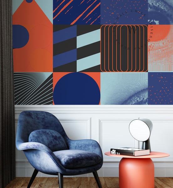 Papel Mural, Papel Pintado, Wallpaper, Mural, Empavonados, Vinilico Autoadhesivo para muros de la marca The Wall, diseño de tendencia Eye See U