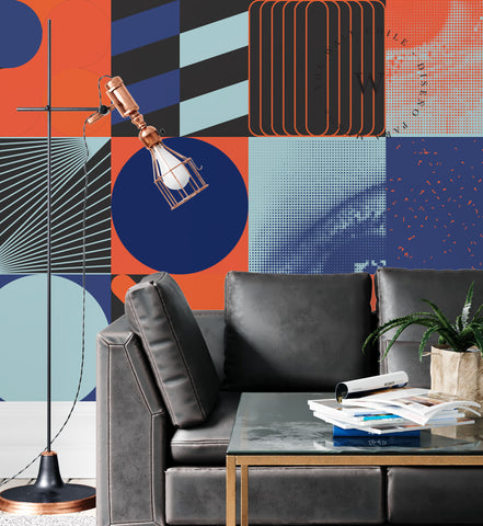 Papel Mural, Papel Pintado, Wallpaper, Mural, Empavonados, Vinilico Autoadhesivo para muros de la marca The Wall, diseño de tendencia Eye See U