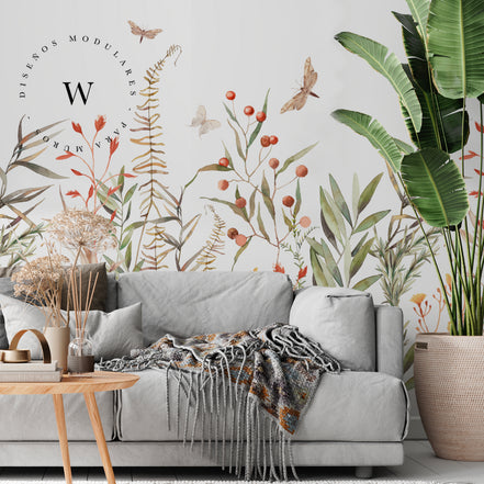 Flowers and Butterfly