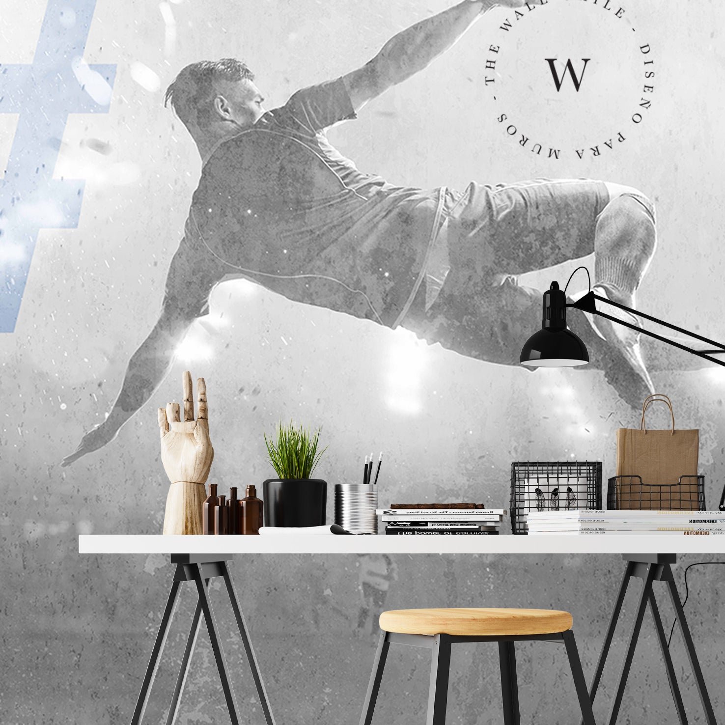 Papel Mural, Papel Pintado, Wallpaper, Mural, Empavonados, Vinilico Autoadhesivo para muros de la marca The Wall, diseño de tendencia Football