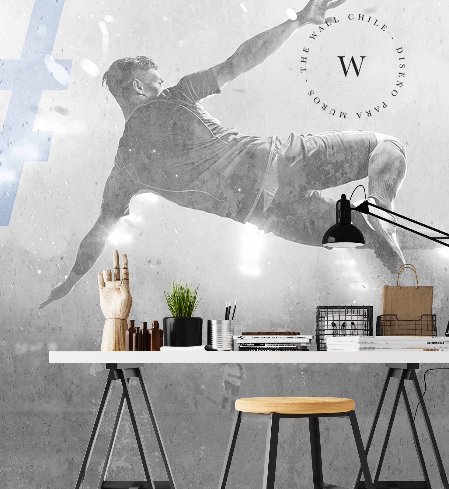 Papel Mural, Papel Pintado, Wallpaper, Mural, Empavonados, Vinilico Autoadhesivo para muros de la marca The Wall, diseño de tendencia Football