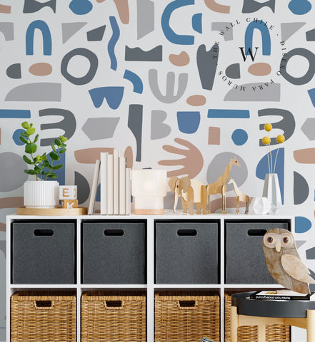 Papel Mural, Papel Pintado, Wallpaper, Mural, Empavonados, Vinilico Autoadhesivo para muros de la marca The Wall, diseño de tendencia Form