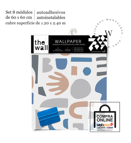 Papel Mural, Papel Pintado, Wallpaper, Mural, Empavonados, Vinilico Autoadhesivo para muros de la marca The Wall, diseño de tendencia Form