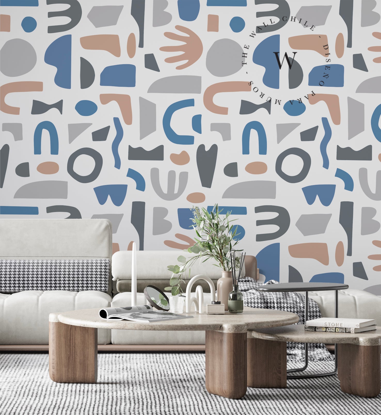 Papel Mural, Papel Pintado, Wallpaper, Mural, Empavonados, Vinilico Autoadhesivo para muros de la marca The Wall, diseño de tendencia Form