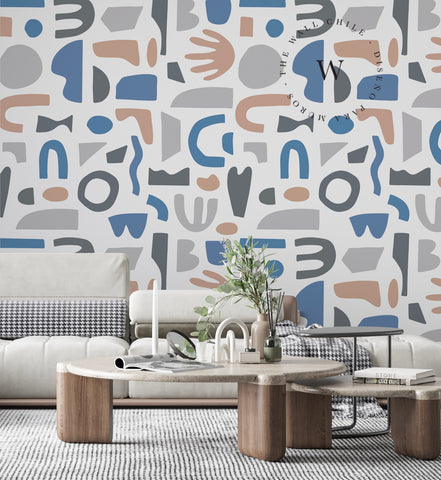 Papel Mural, Papel Pintado, Wallpaper, Mural, Empavonados, Vinilico Autoadhesivo para muros de la marca The Wall, diseño de tendencia Form