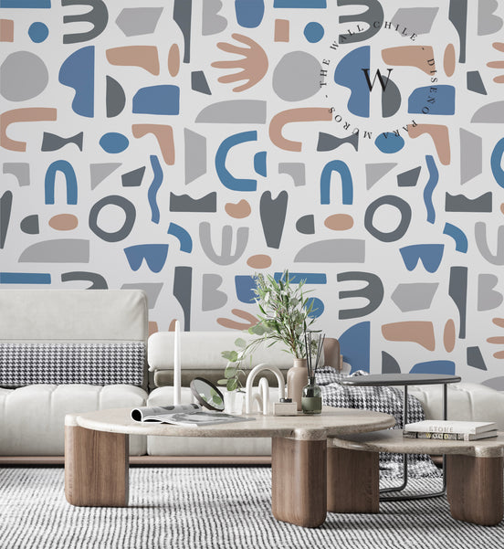 Papel Mural, Papel Pintado, Wallpaper, Mural, Empavonados, Vinilico Autoadhesivo para muros de la marca The Wall, diseño de tendencia Form