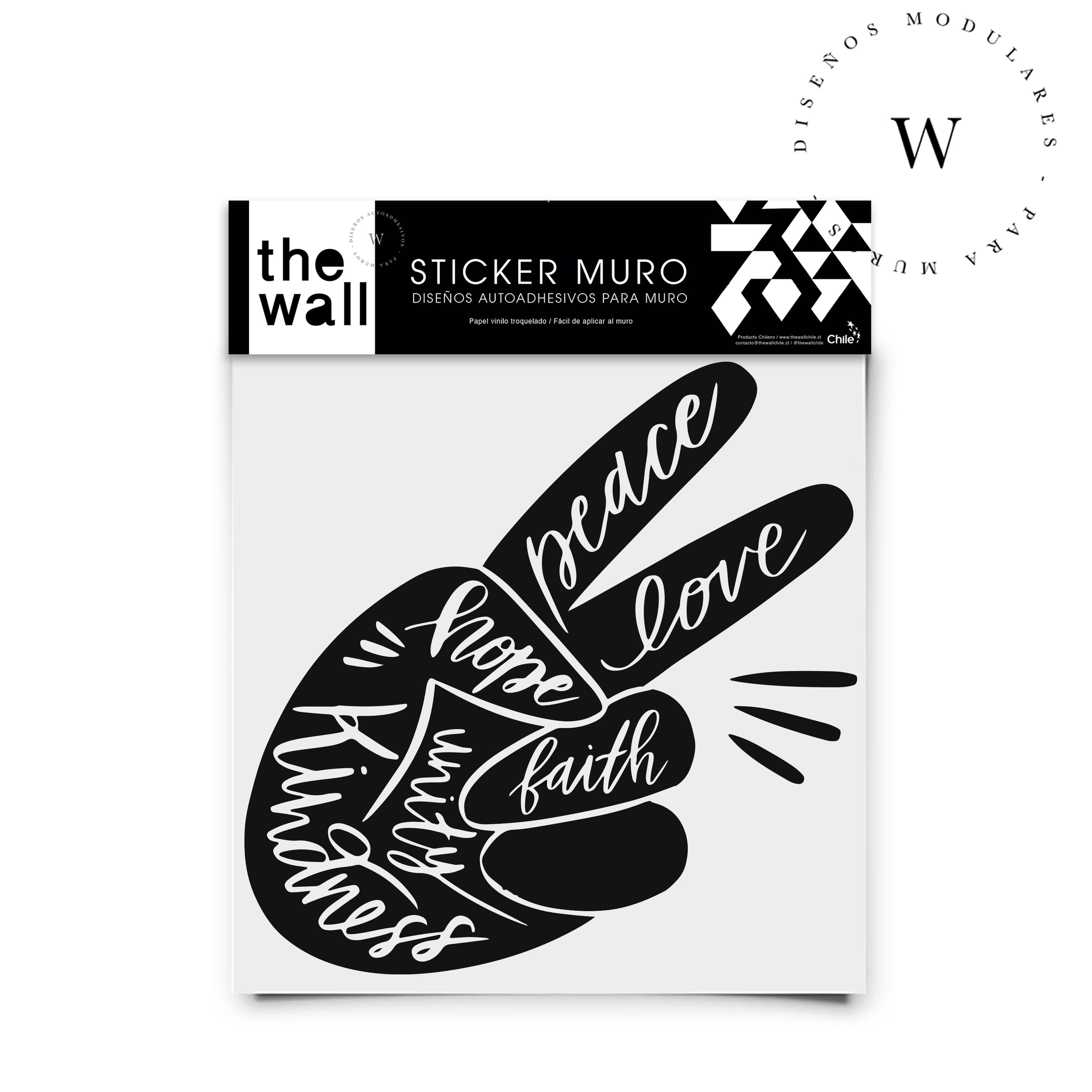 The Wall, sticker para muros, trasforma tu espacio por ti mismo, de manera fácil y rápida. Diseño Peace