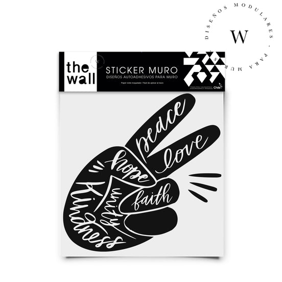 The Wall, sticker para muros, trasforma tu espacio por ti mismo, de manera fácil y rápida. Diseño Peace