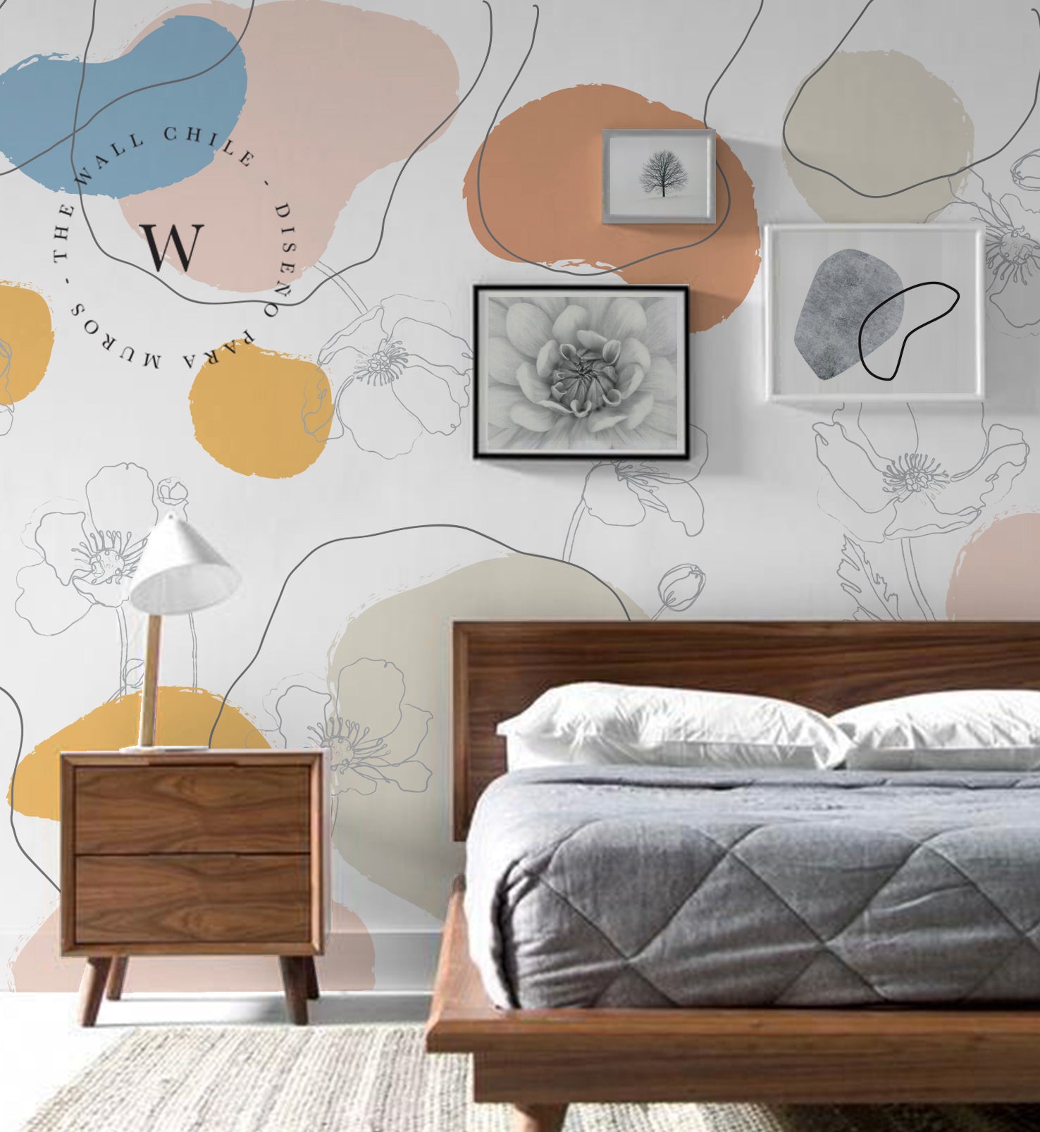 Papel Mural y Vinilico Autoadhesivo para muros de la marca The Wall, diseño de tendencia Free Flowers