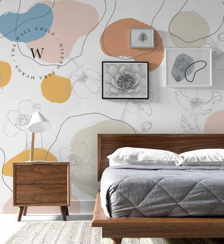 Papel Mural y Vinilico Autoadhesivo para muros de la marca The Wall, diseño de tendencia Free Flowers