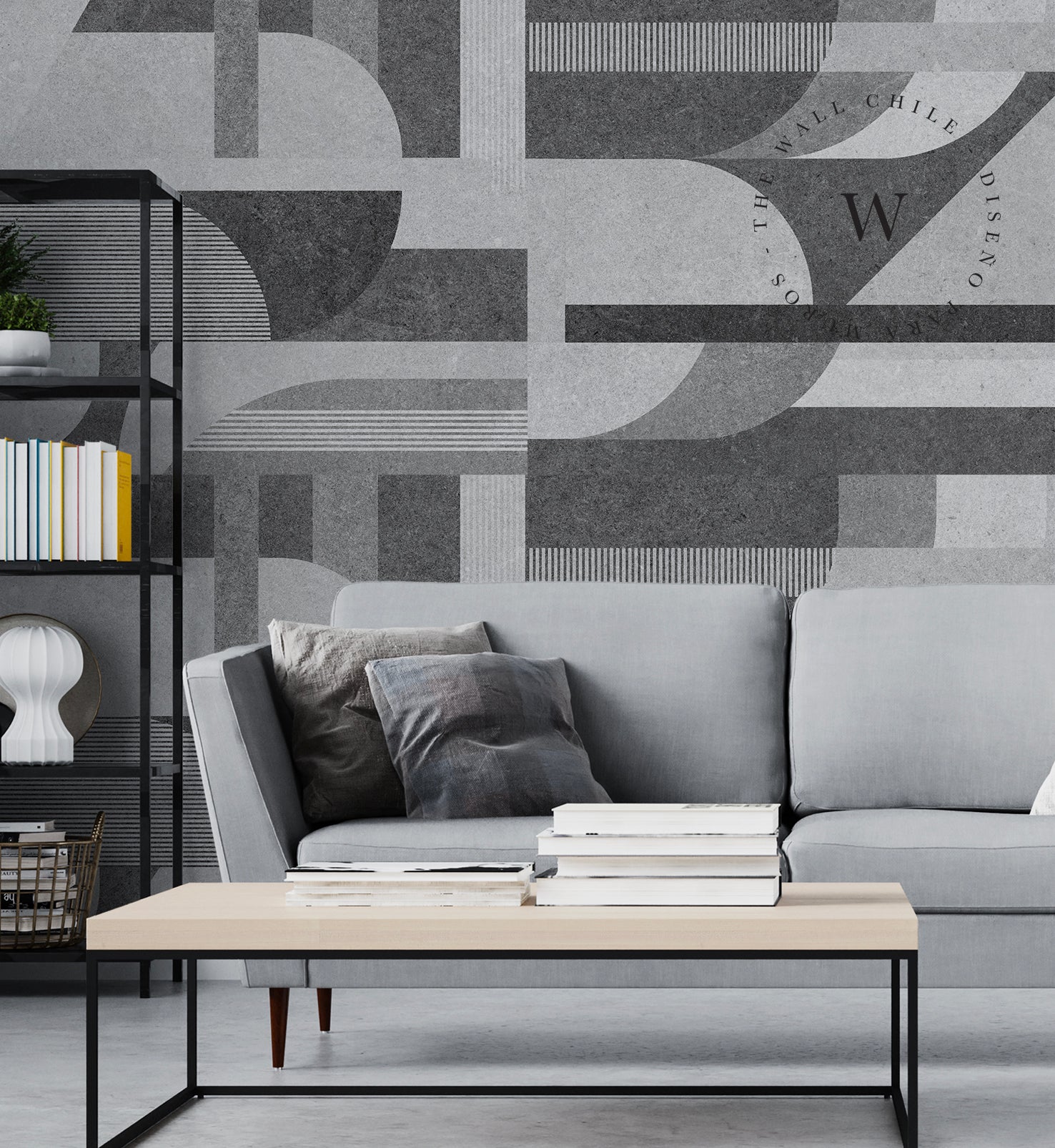 Papel Mural, Papel Pintado, Wallpaper, Mural, Empavonados, Vinilico Autoadhesivo para muros de la marca The Wall, diseño de tendencia Geometric Concrete