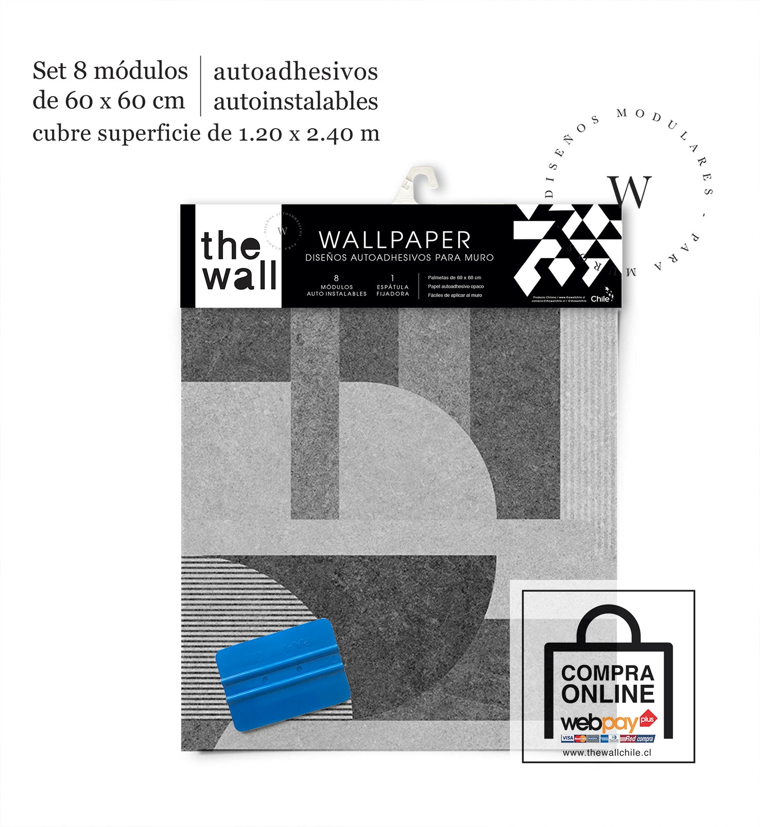 Papel Mural, Papel Pintado, Wallpaper, Mural, Empavonados, Vinilico Autoadhesivo para muros de la marca The Wall, diseño de tendencia Geometric Concrete