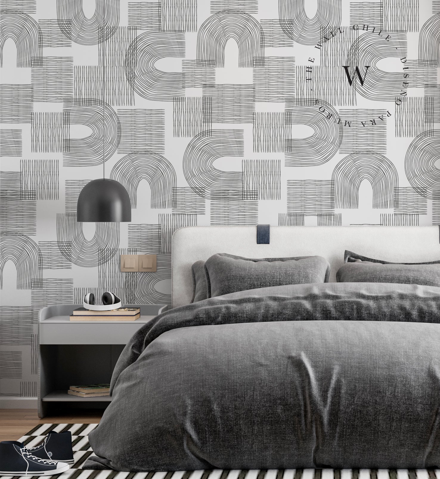 Papel Mural, Papel Pintado, Empavonados, Vinilico Autoadhesivo para muros de la marca The Wall, diseño de tendencia Geometric Lines