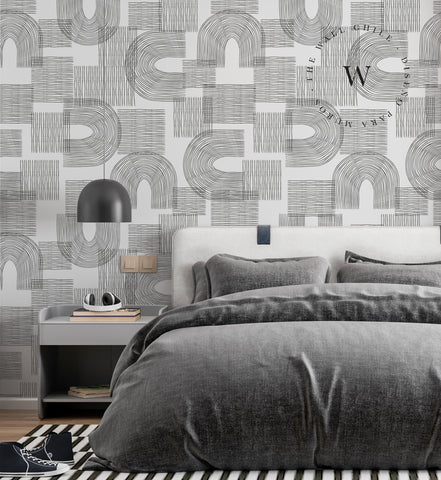Papel Mural, Papel Pintado, Empavonados, Vinilico Autoadhesivo para muros de la marca The Wall, diseño de tendencia Geometric Lines