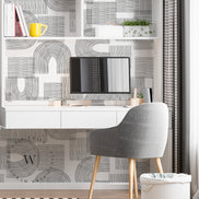 Papel Mural, Papel Pintado, Empavonados, Vinilico Autoadhesivo para muros de la marca The Wall, diseño de tendencia Geometric Lines