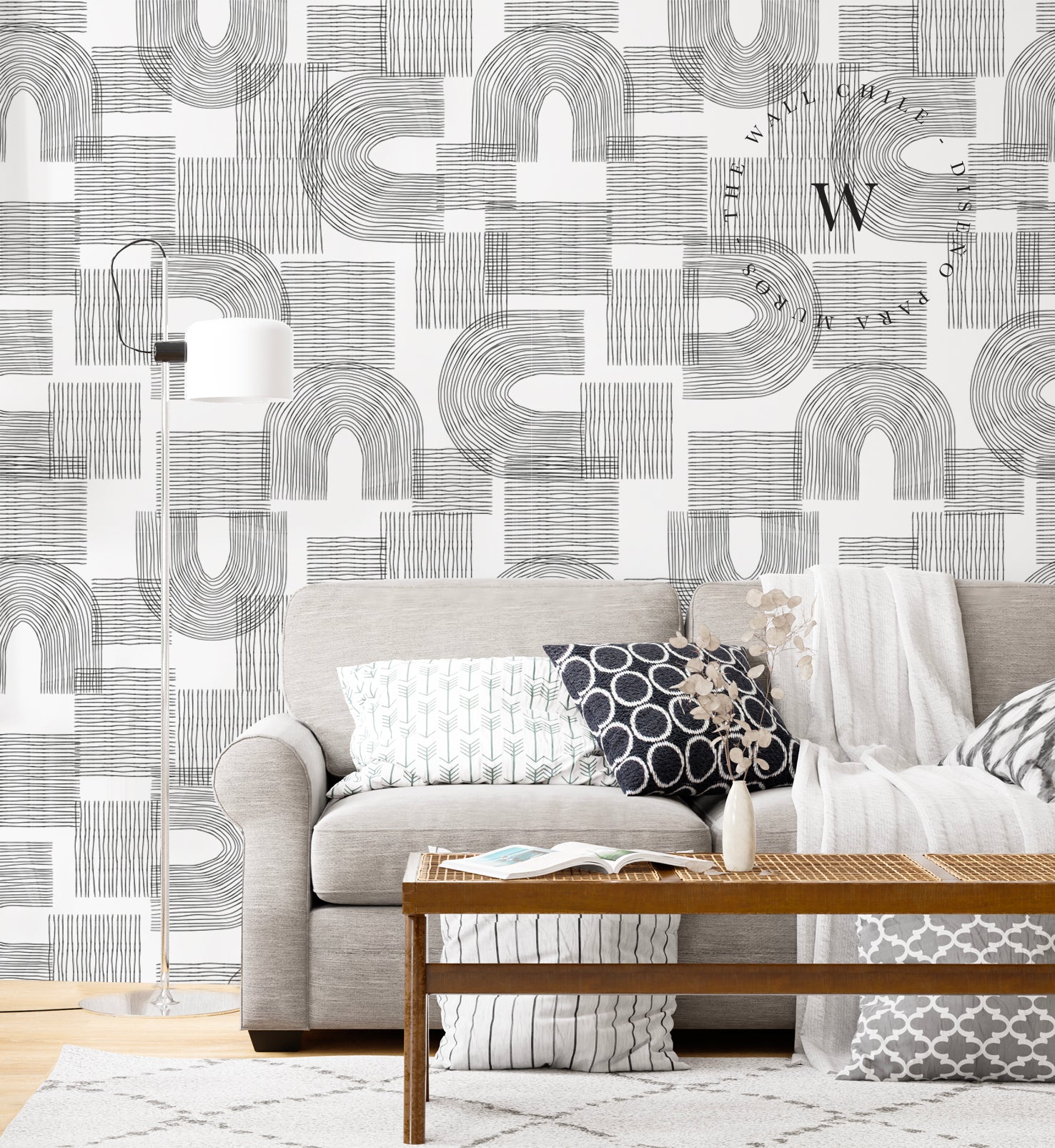 Papel Mural, Papel Pintado, Empavonados, Vinilico Autoadhesivo para muros de la marca The Wall, diseño de tendencia Geometric Lines