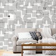 Papel Mural, Papel Pintado, Empavonados, Vinilico Autoadhesivo para muros de la marca The Wall, diseño de tendencia Geometric Lines