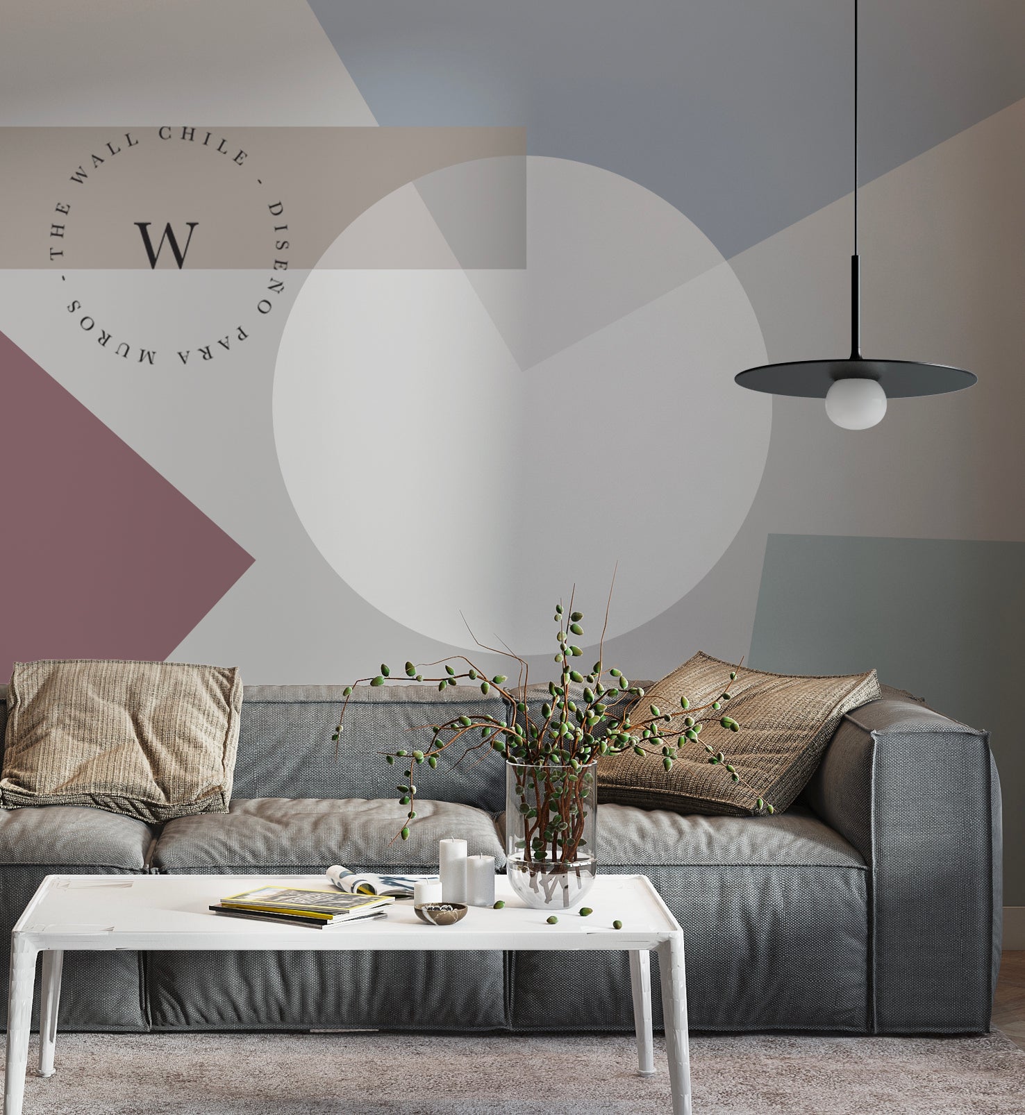 Papel Mural, Papel Pintado, Wallpaper, Mural, Empavonados, Vinilico Autoadhesivo para muros de la marca The Wall, diseño de tendencia  Geometrico