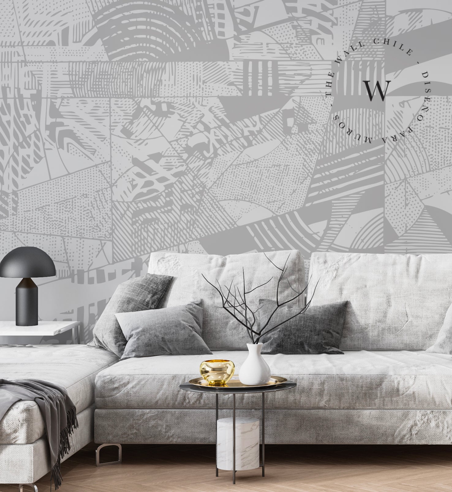 Papel Mural y Vinilico Autoadhesivo para muros de la marca The Wall, diseño de tendencia Geometrix