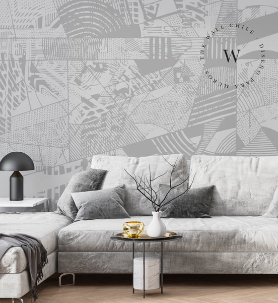 Papel Mural y Vinilico Autoadhesivo para muros de la marca The Wall, diseño de tendencia Geometrix