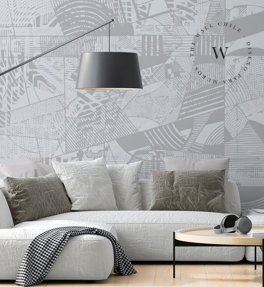 Papel Mural y Vinilico Autoadhesivo para muros de la marca The Wall, diseño de tendencia Geometrix