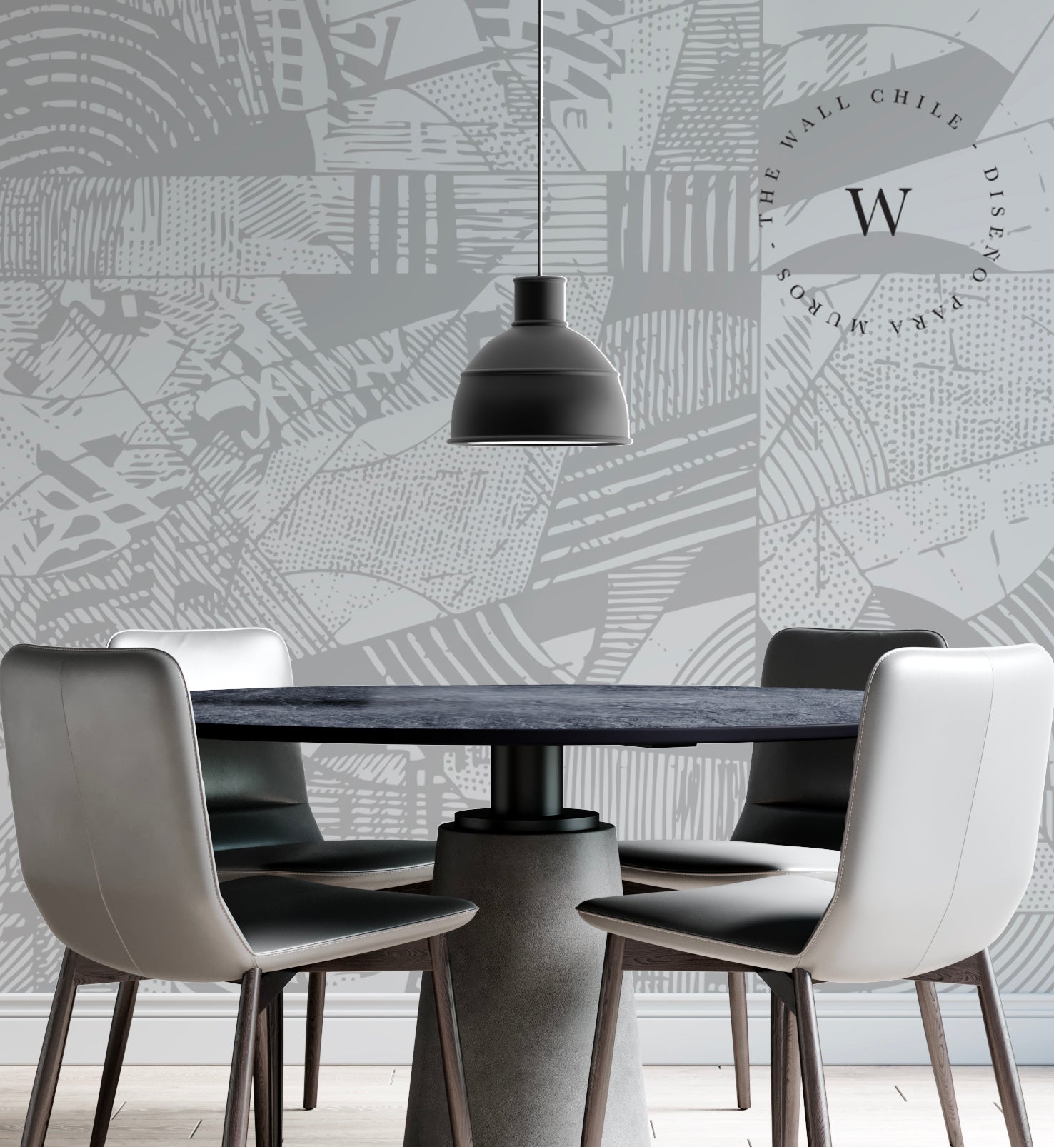 Papel Mural y Vinilico Autoadhesivo para muros de la marca The Wall, diseño de tendencia Geometrix