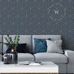 Papel Mural, Papel Pintado, Wallpaper, Mural, Empavonados, Vinilico Autoadhesivo para muros de la marca The Wall, diseño de tendencia Gold Cube