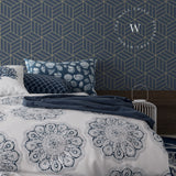 Papel Mural, Papel Pintado, Wallpaper, Mural, Empavonados, Vinilico Autoadhesivo para muros de la marca The Wall, diseño de tendencia Gold Cube