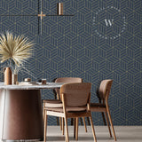 Papel Mural, Papel Pintado, Wallpaper, Mural, Empavonados, Vinilico Autoadhesivo para muros de la marca The Wall, diseño de tendencia Gold Cube