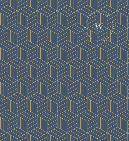 Papel Mural, Papel Pintado, Wallpaper, Mural, Empavonados, Vinilico Autoadhesivo para muros de la marca The Wall, diseño de tendencia Gold Cube