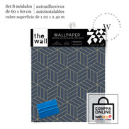 Papel Mural, Papel Pintado, Wallpaper, Mural, Empavonados, Vinilico Autoadhesivo para muros de la marca The Wall, diseño de tendencia Gold Cube