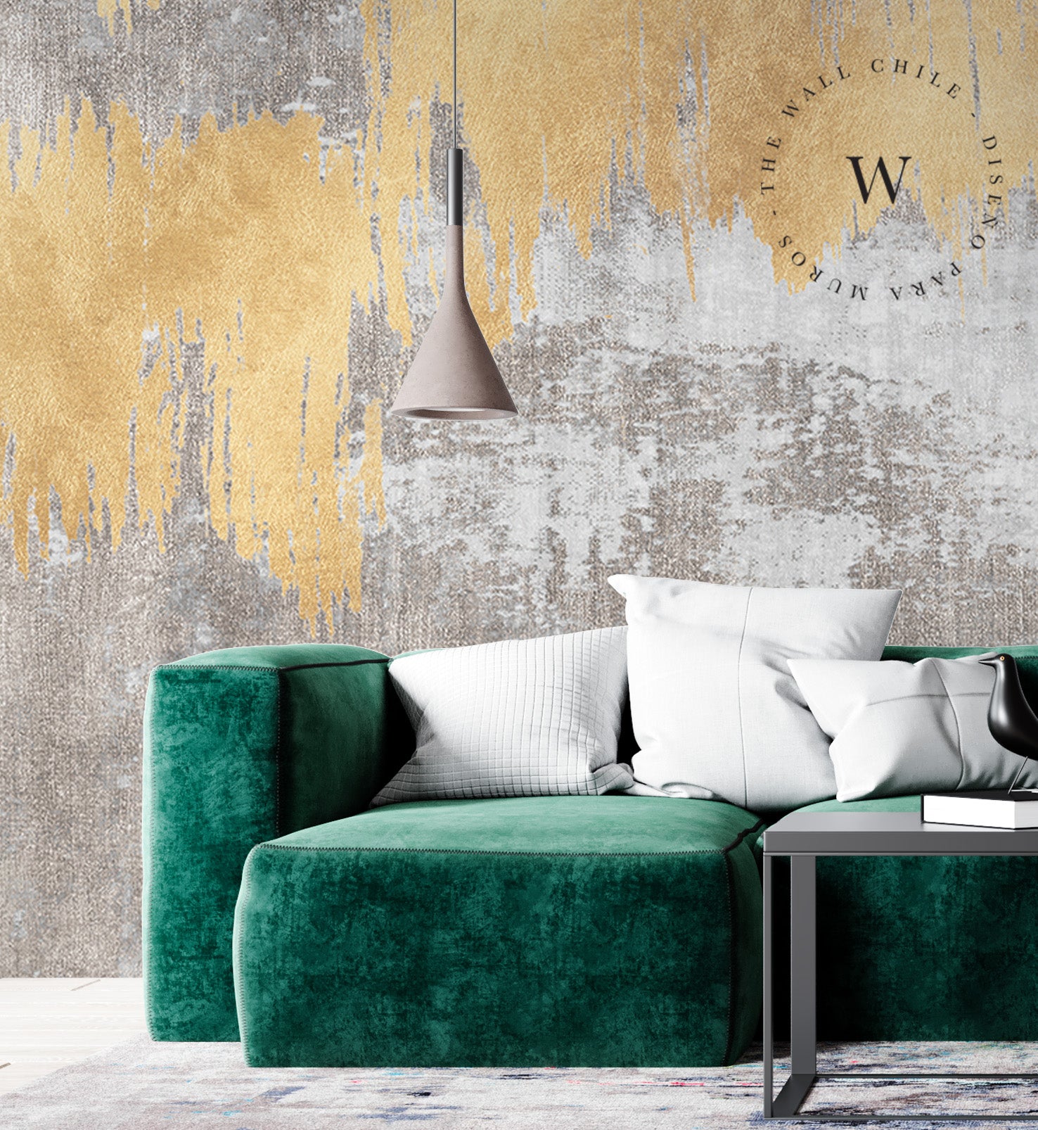 Papel Mural, Papel Pintado, Wallpaper, Mural, Empavonados, Vinilico Autoadhesivo para muros de la marca The Wall, diseño de tendencia Gold Paint