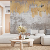 Papel Mural, Papel Pintado, Wallpaper, Mural, Empavonados, Vinilico Autoadhesivo para muros de la marca The Wall, diseño de tendencia Gold Paint