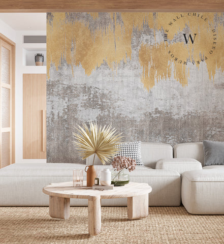 Papel Mural, Papel Pintado, Wallpaper, Mural, Empavonados, Vinilico Autoadhesivo para muros de la marca The Wall, diseño de tendencia Gold Paint