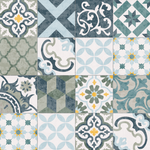 Papel Mural y Vinilico Autoadhesivo para muros de la marca The Wall, diseño de tendencia Green Mosaico