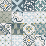 Papel Mural y Vinilico Autoadhesivo para muros de la marca The Wall, diseño de tendencia Green Mosaico