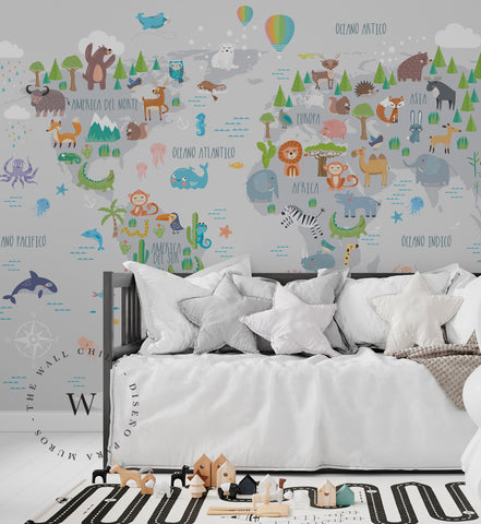 Grey Animals Map